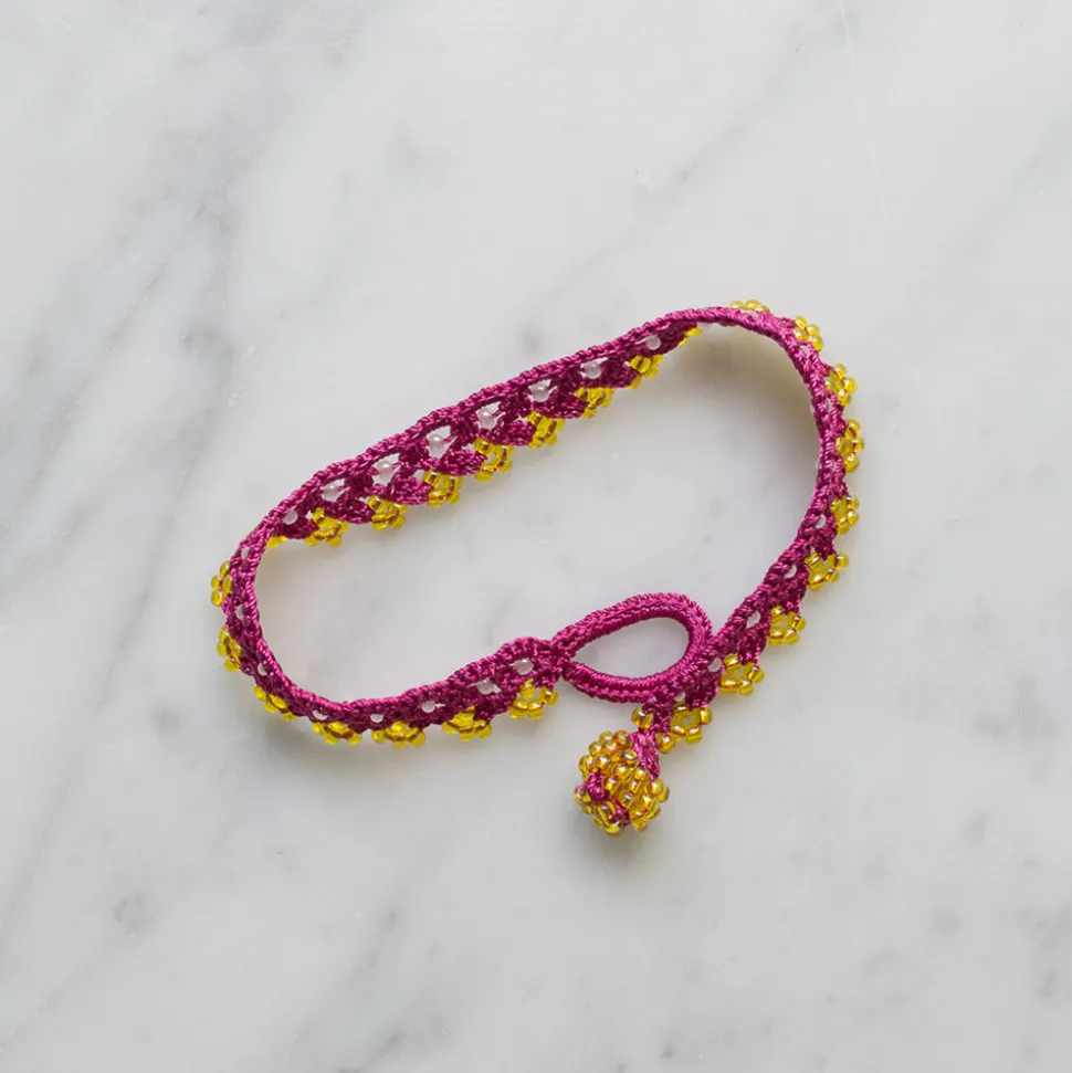 OTTOMANIA - Bracelet crochet Meadow - Rose & Jaune<Women Bracelets