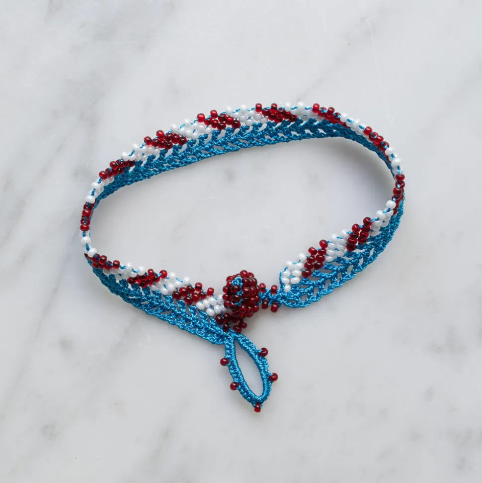 OTTOMANIA - Bracelet crochet Stripes - Bleu<Women Bracelets