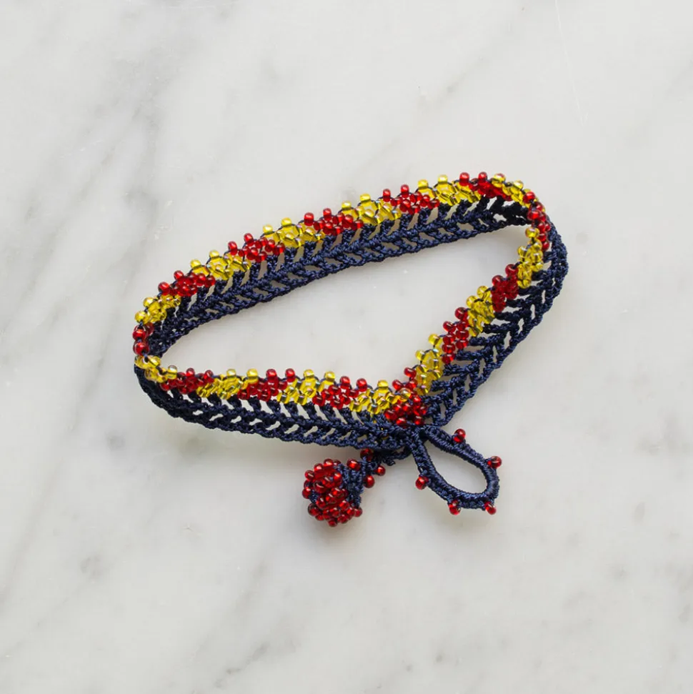 OTTOMANIA - Bracelet crochet Stripes - Bleu foncé<Women Bracelets