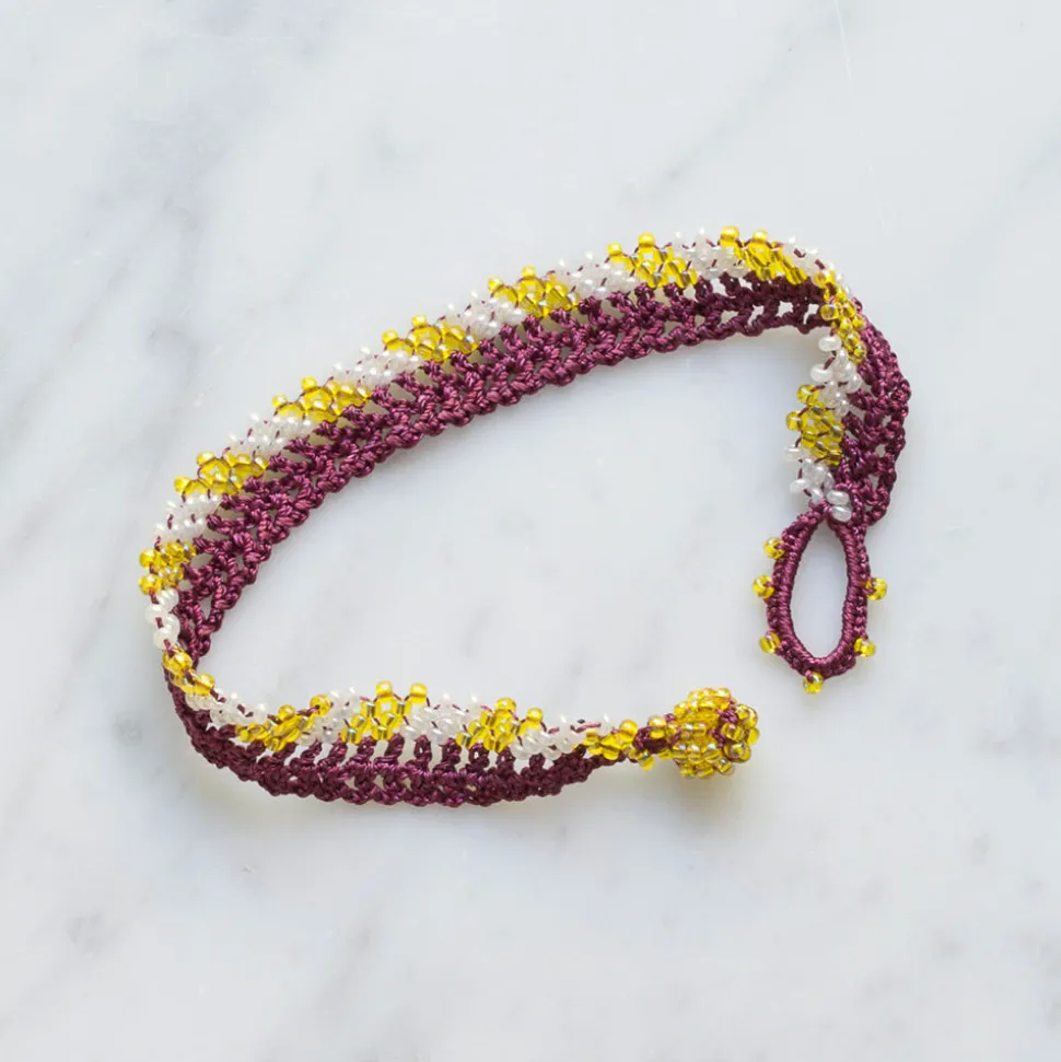 OTTOMANIA - Bracelet crochet Stripes - Bordeaux<Women Bracelets