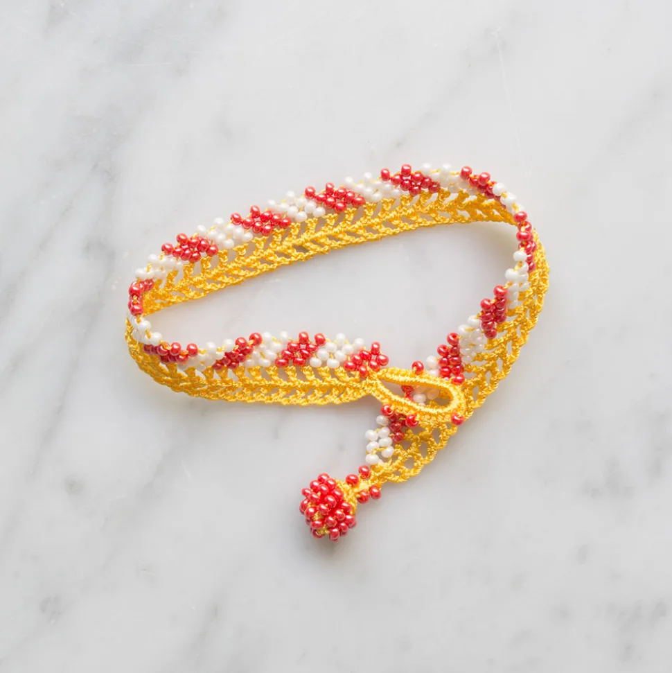 OTTOMANIA - Bracelet crochet Stripes - Jaune<Women Bracelets