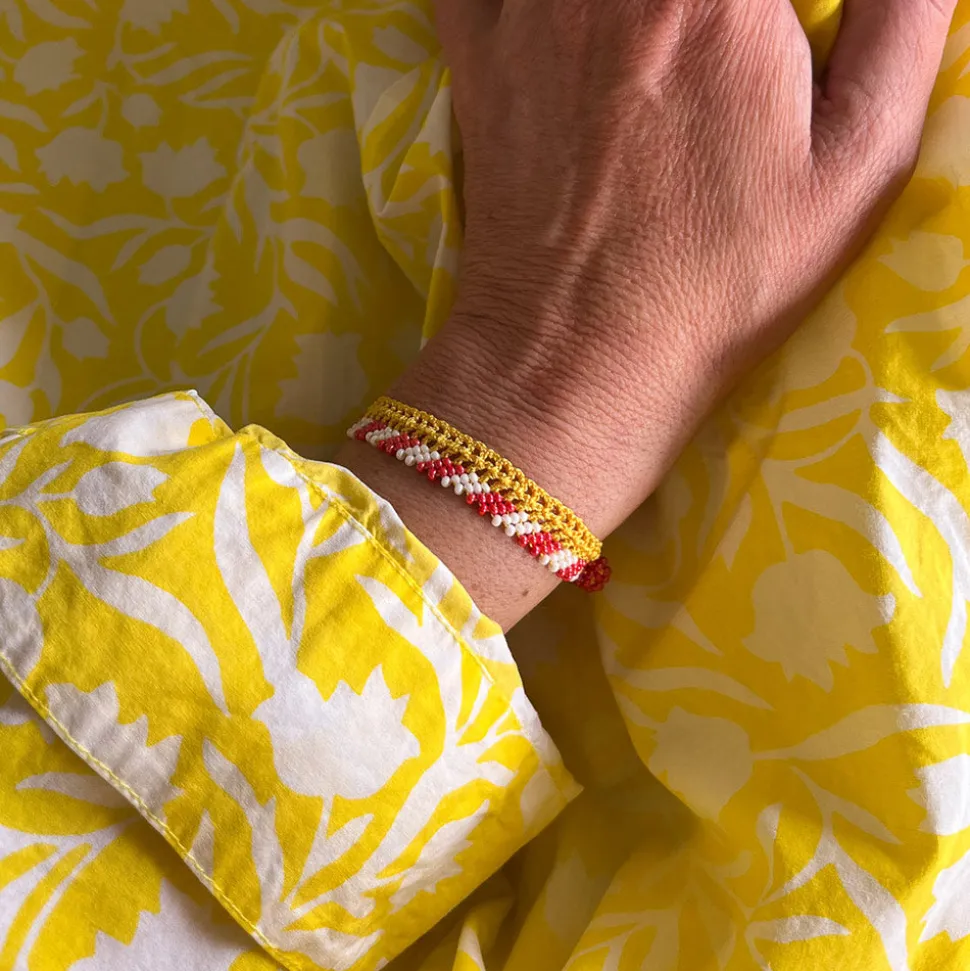 OTTOMANIA - Bracelet crochet Stripes - Jaune<Women Bracelets