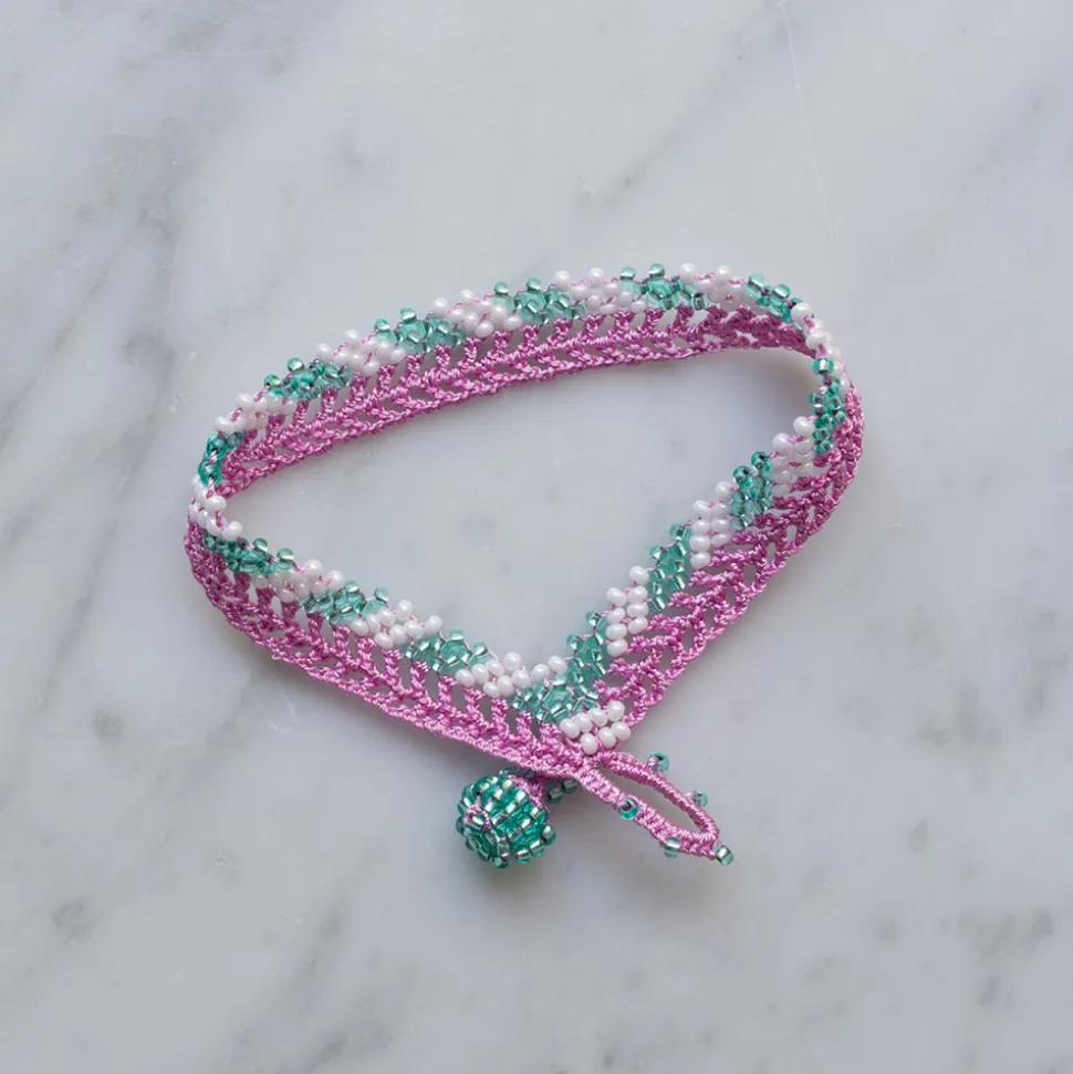 OTTOMANIA - Bracelet crochet Stripes - Rose<Women Bracelets