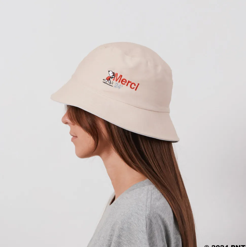 M05 Peanuts x Merci - Bob Merci 24' - Ecru<Women Bucket Hat | Bucket Hat