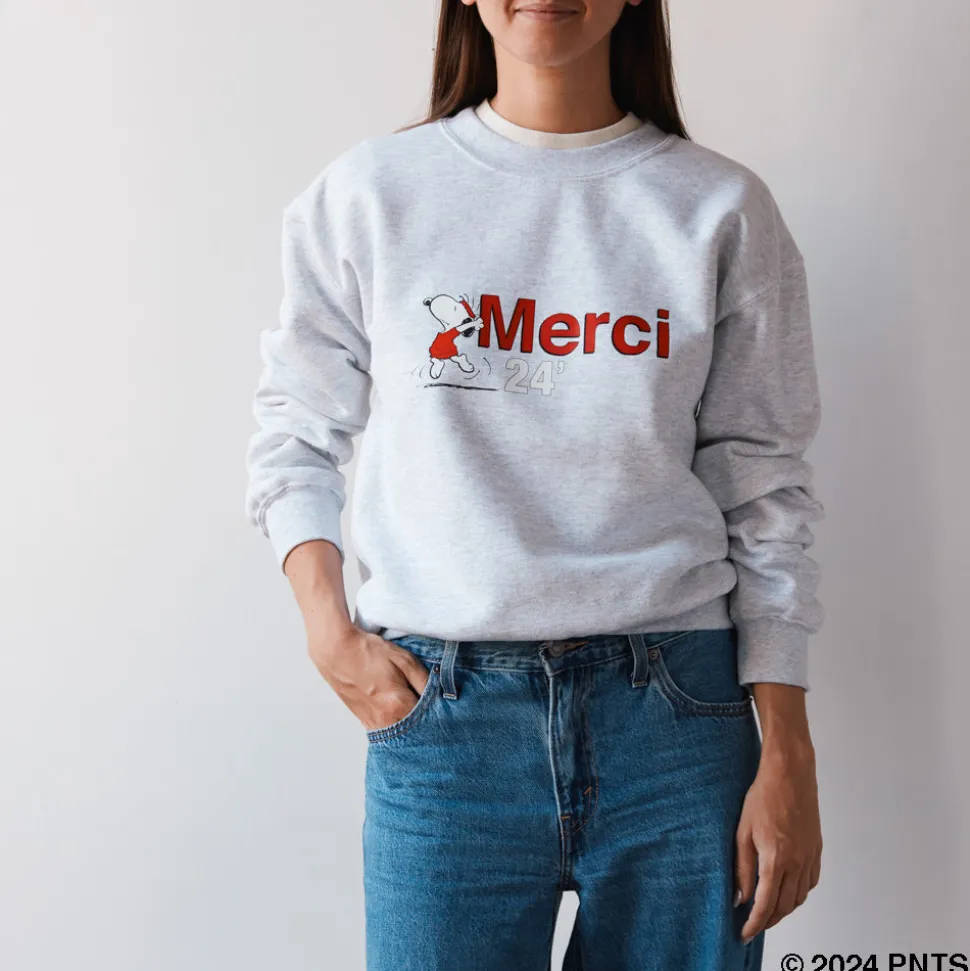 M05 Peanuts x Merci - Sweat Merci 24 - Gris<Women Sweats | Sweats