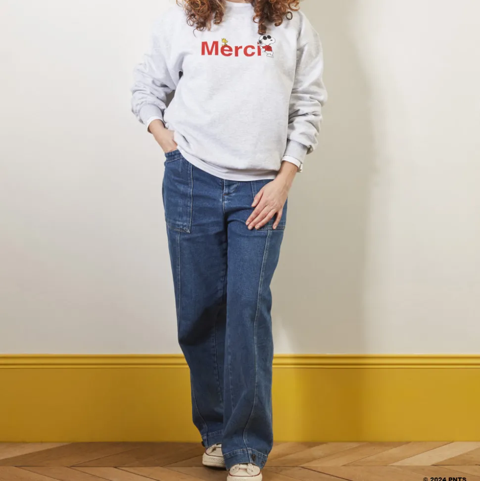 M05 Peanuts x Merci - Sweat Merci - Gris<Women Sweats | Sweats