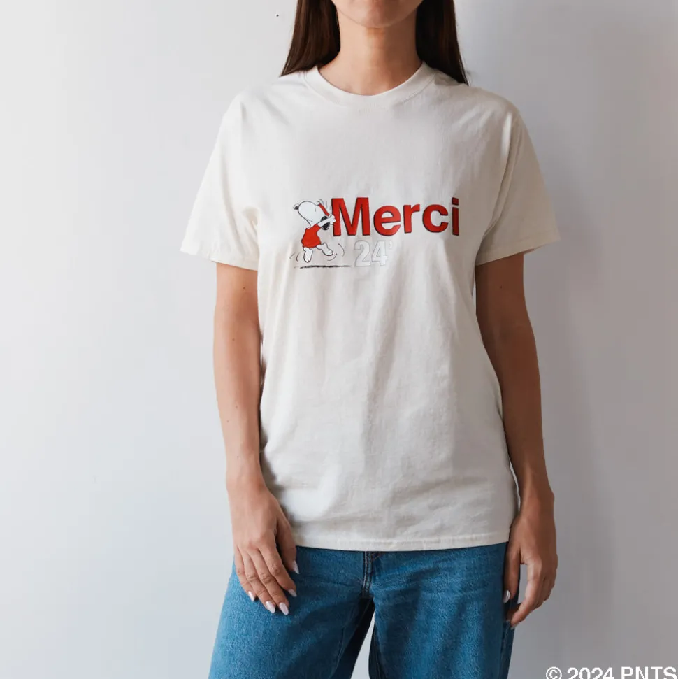 M05 Peanuts x Merci - T-Shirt Merci 24' - Ecru<Women T-Shirts | T-Shirts