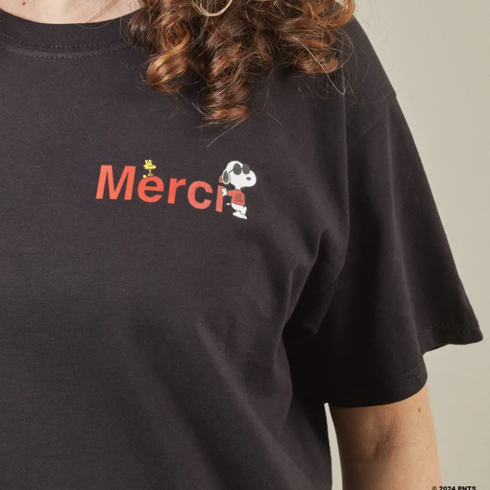 M05 Peanuts x Merci - T-Shirt Merci - Noir<Women T-Shirts | T-Shirts