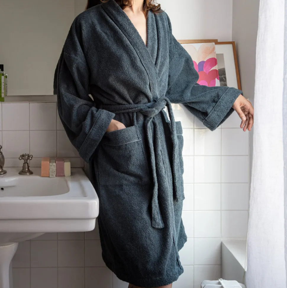 2100 GAZEX Peignoir en éponge - Bleu Pétrole< Bath Selection Merci | Bathrobes