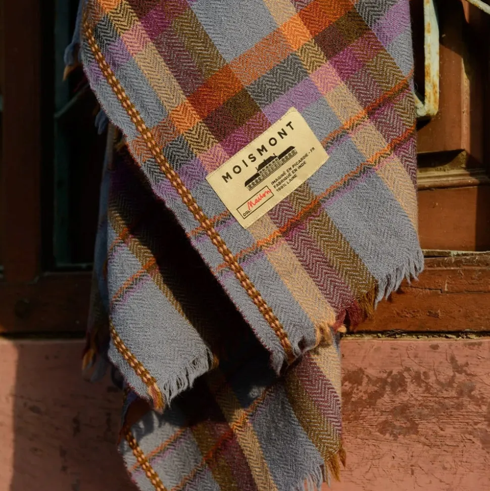 1050 MOISMONT Plaid en laine n°82 - Cloud - Moismont< Plaids & Blankets