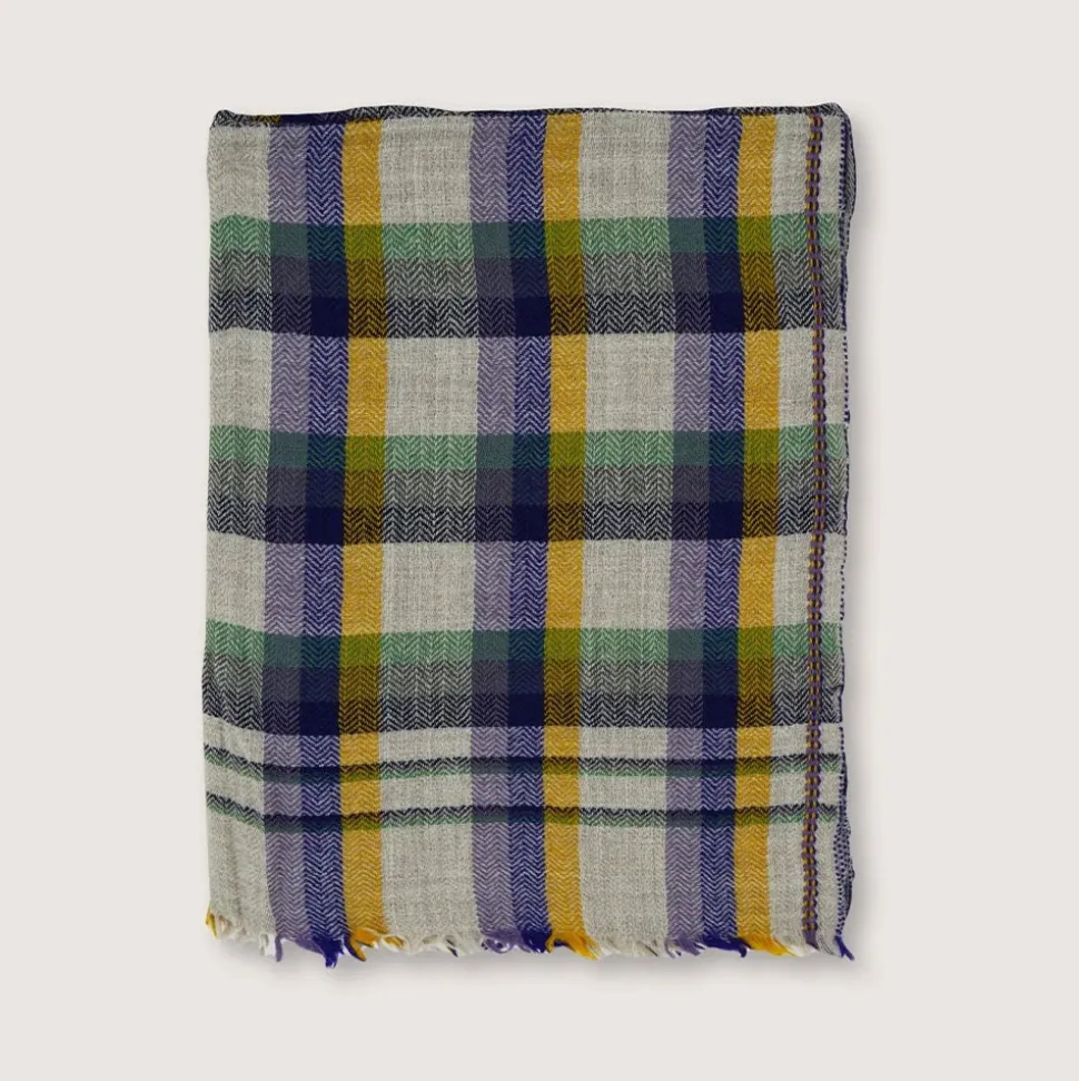 MOISMONT Plaid en laine n°82 - Kaki -< Plaids & Blankets