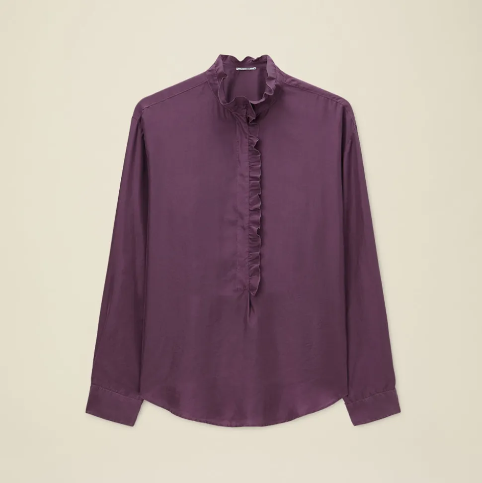 Pomandère - Chemise à volants - Violet<Women Shirts