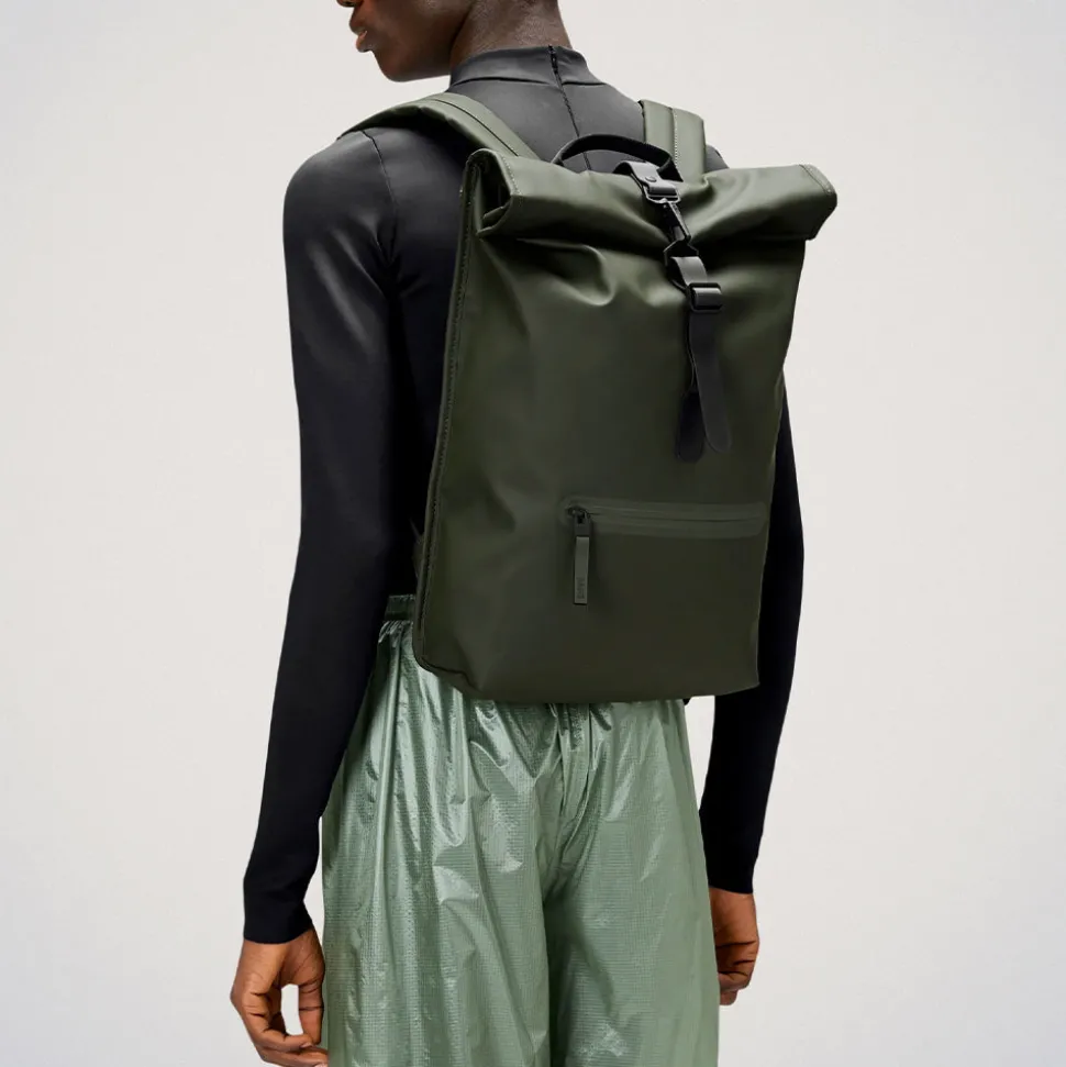 Rains - Sac à dos Rolltop Rucksack - Vert< Bags