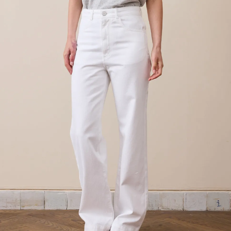 ROHE - Jeans Relaxed Fit - White Denim<Women Jeans