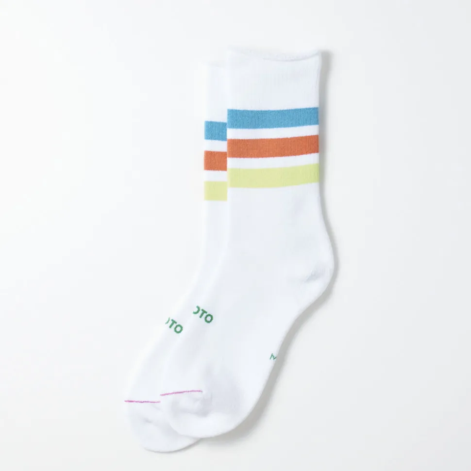 ROTOTO - Chaussettes 3 bandes - Bleu/Orange/Vert<Women Socks | Socks