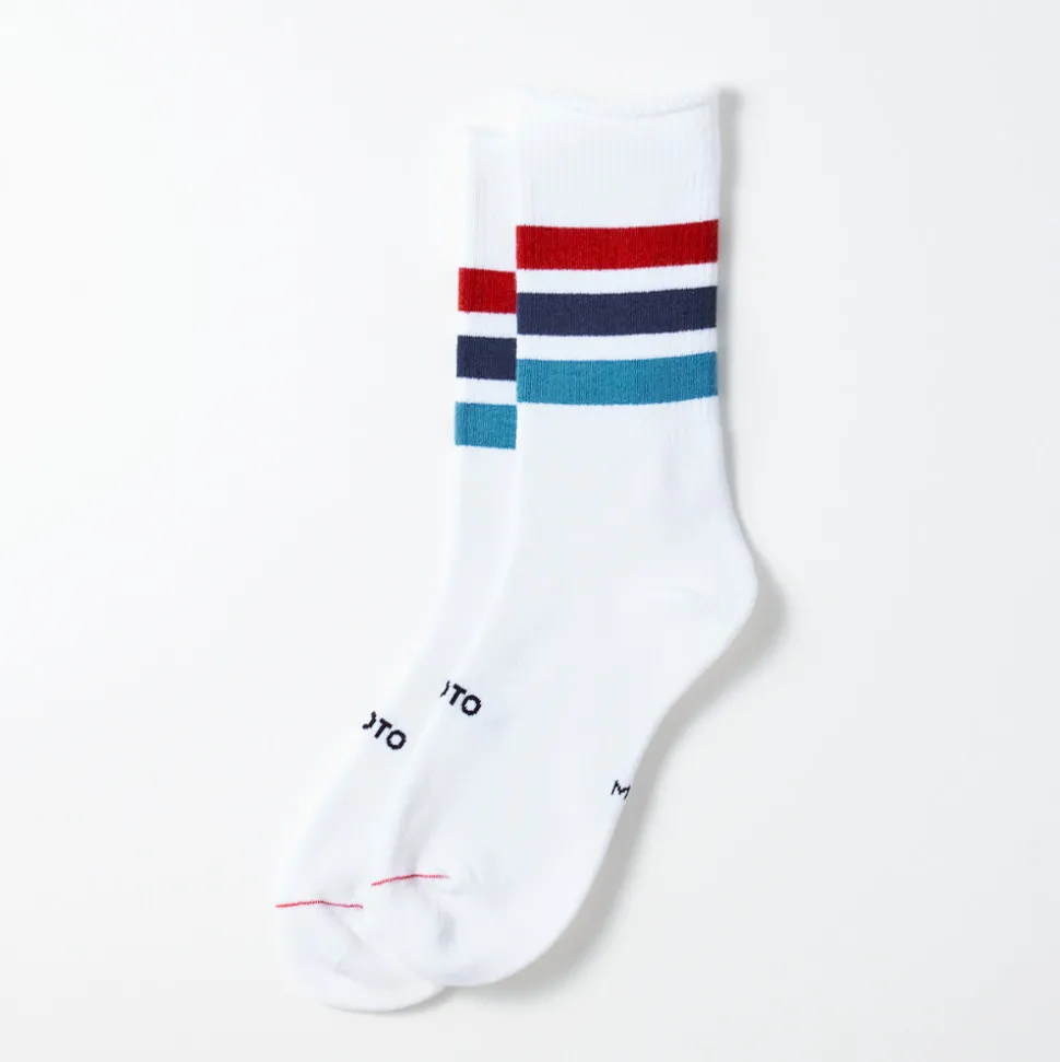 ROTOTO - Chaussettes 3 bandes - Rouge/Marine/Bleu<Women Socks | Socks