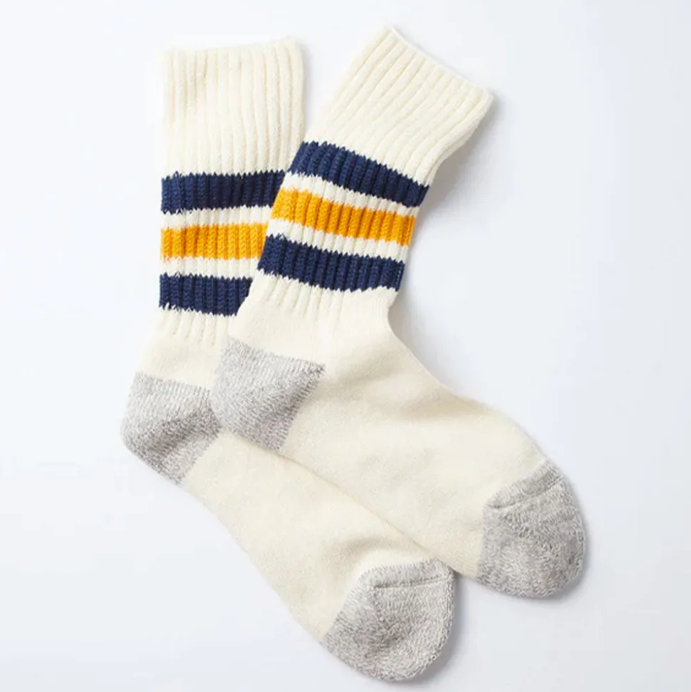 Rototo - Chaussettes Côtelées - Marine & Jaune<Women Socks | Socks