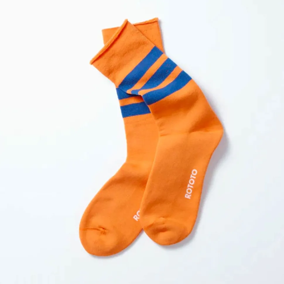 Rototo - Chaussettes Rayées - Orange<Women Socks | Socks