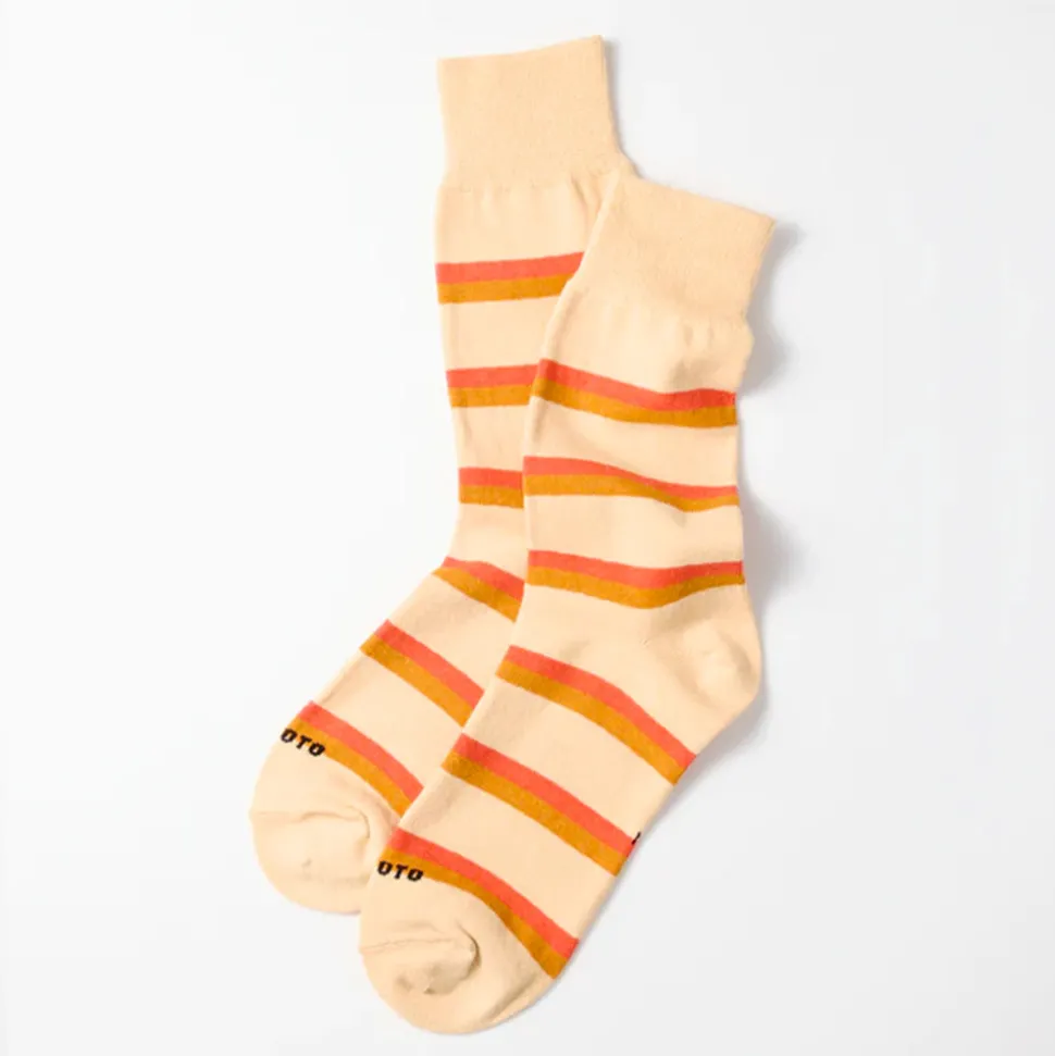 ROTOTO - Chaussettes Rayées - Pêche<Women Socks | Socks