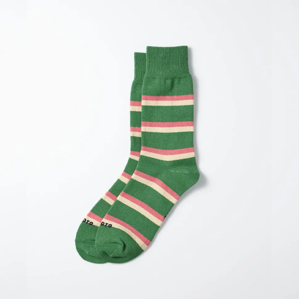 ROTOTO - Chaussettes Rayées - Vert Sapin<Women Socks | Socks