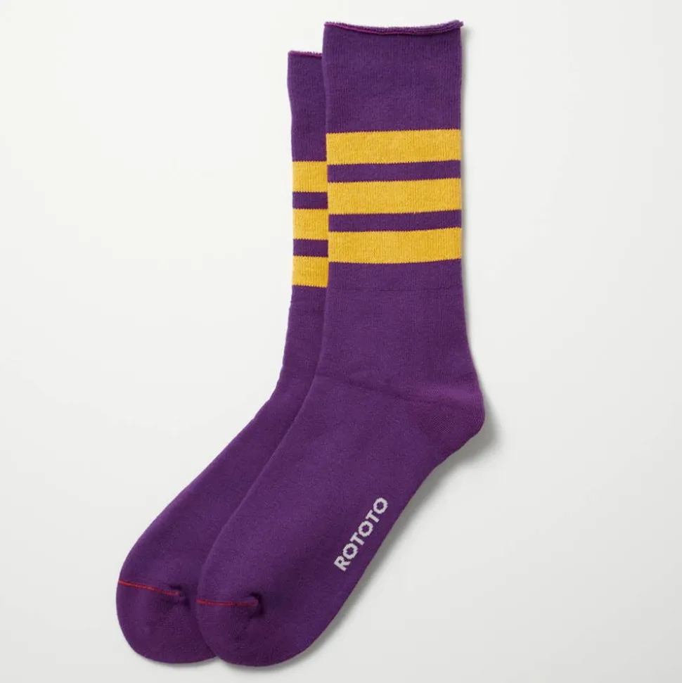 Rototo - Chaussettes Rayées - Violet<Women Socks | Socks