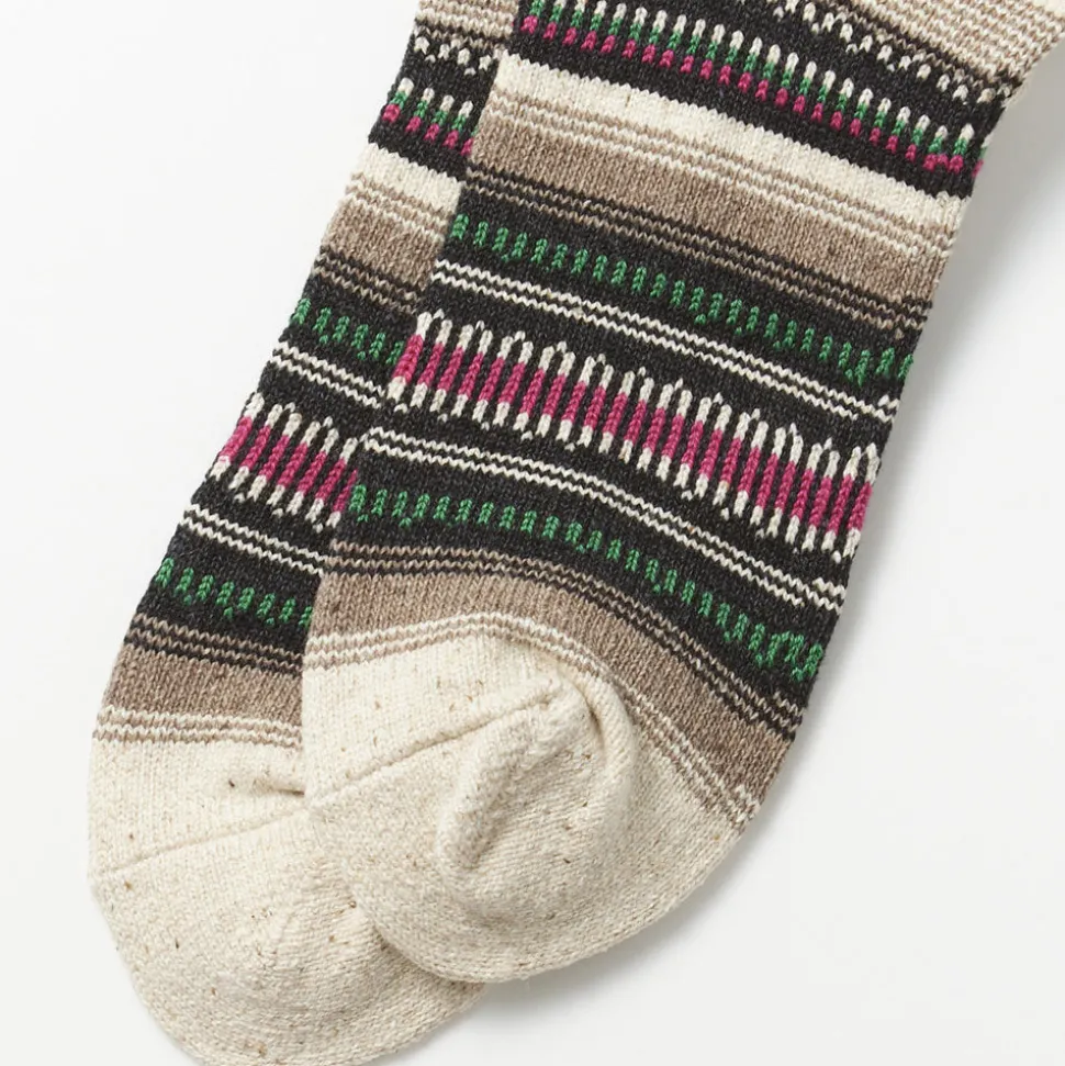 Rototo - Chaussettes tapisserie mexicaine - Vert/Rose<Women Socks | Socks