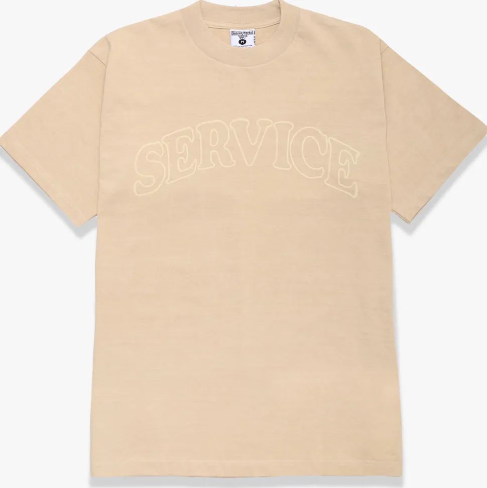 Service Works - Tee Shirt Arch Logo - Beige< T-Shirts