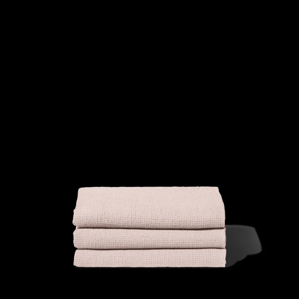 200 LINTEX Serviette de bain en lin - Nid d'abeille - Beige Rosé< Napkins | Linen Towels