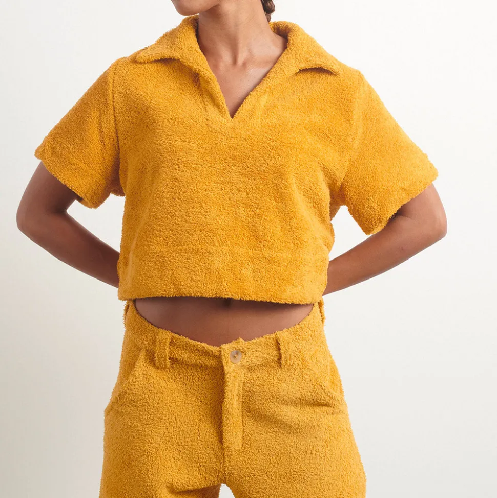 Simone Fan - T-shirt The Cropped Polo - Jaune<Women T-Shirts