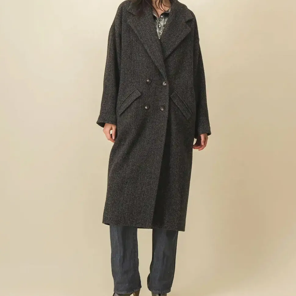 SIX SŒURS SIXSOEURS - Manteau Clotilde - Noir/Vert<Women Coats