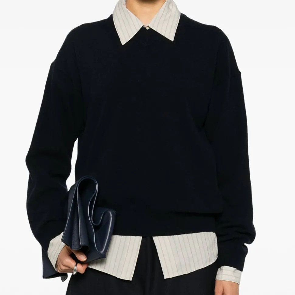 Studio Nicholson - Pull Fiore - Marine<Women Knitwear