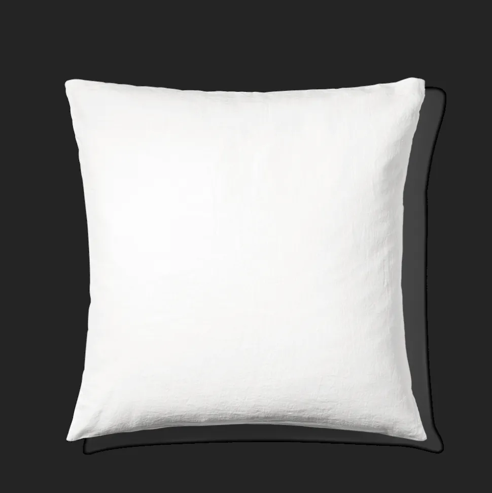 200 LINTEX Taie d'oreiller en lin lavé - Blanc Optique< Pillowcases