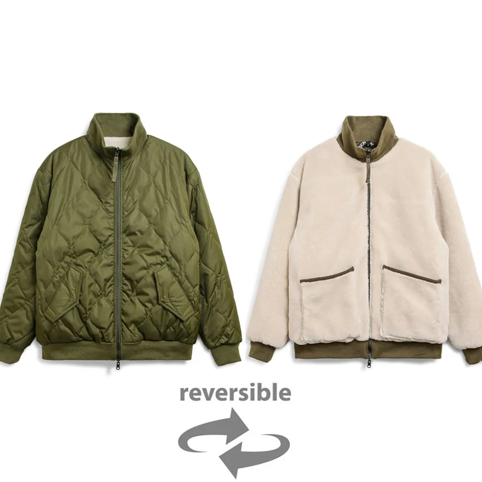 Taion - Veste Military Reversible Down - Vert/Blanc<Women Coats