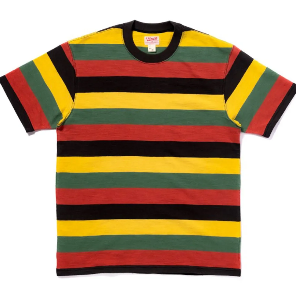 THE REAL MCCOYS - T-shirt rayé Buco Stripe - Jaune< T-Shirts