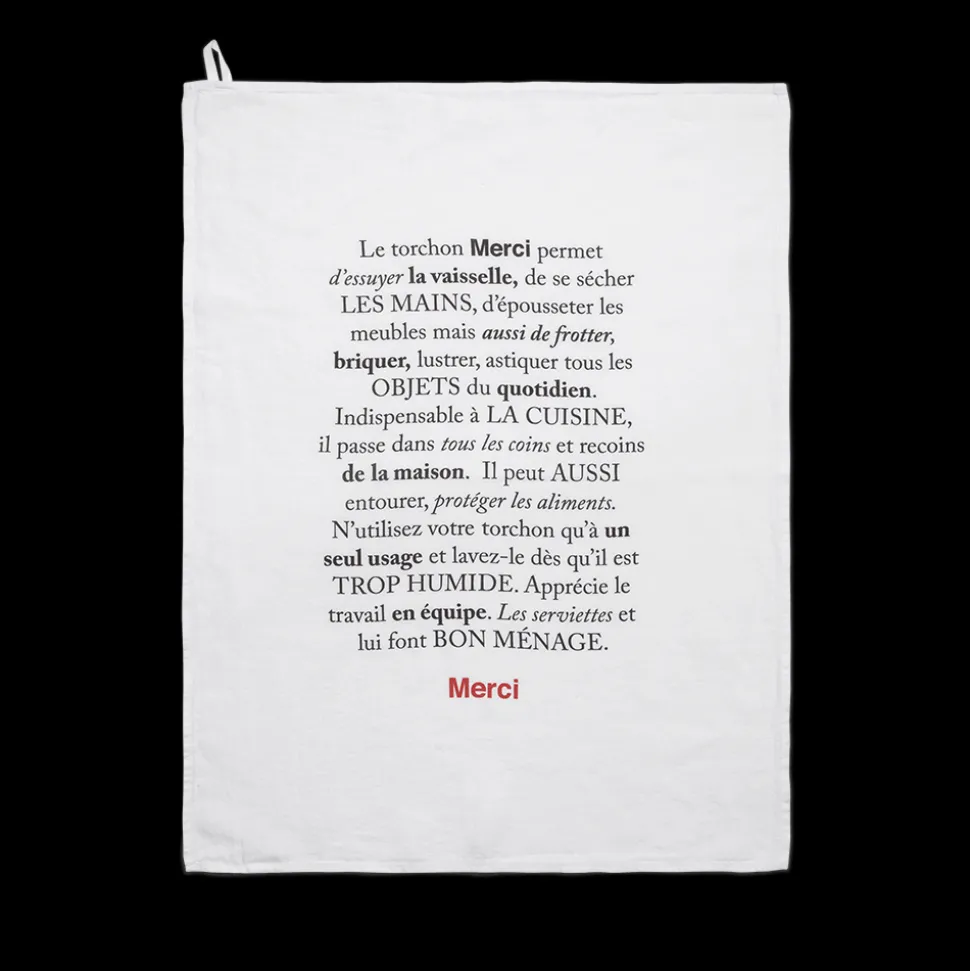 620 SERIE LIMITEE LOUISE Torchon en lin lavé - Merci< Tea Towels