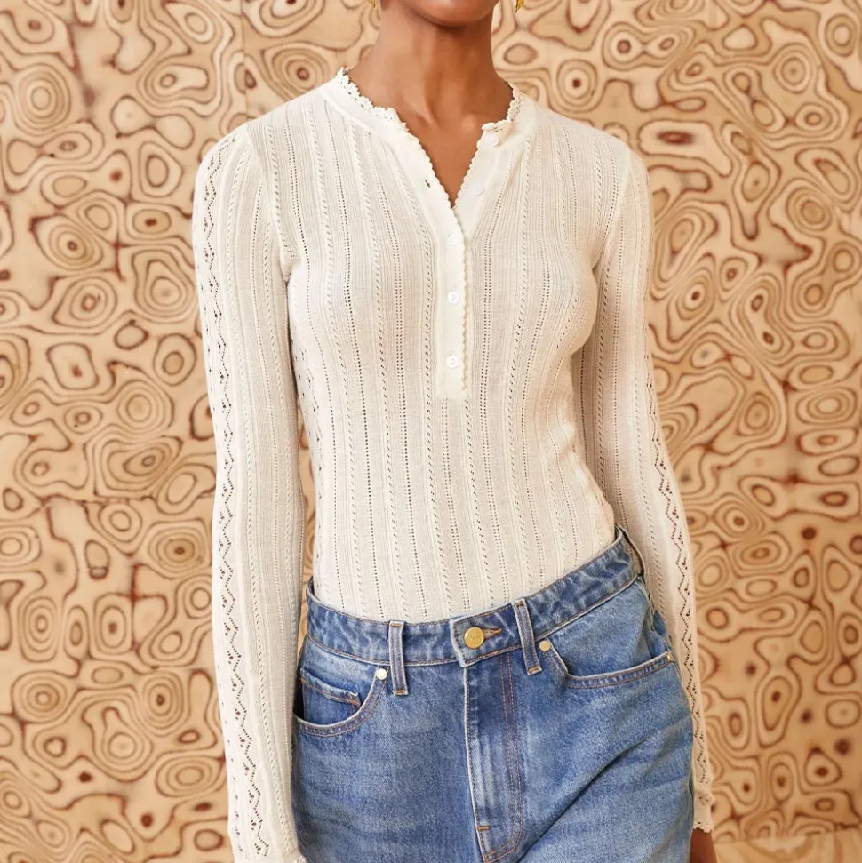 Ulla Johnson - Top Delia - Blanc<Women Knitwear