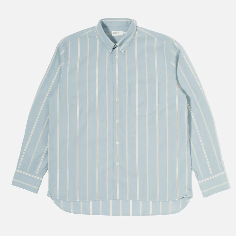 Universal Works - Chemise Lazy Day - Rayures Bleu< Shirts