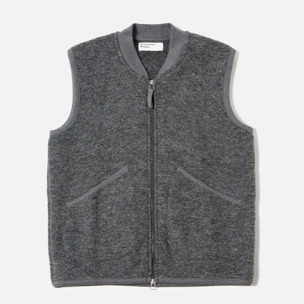 Universal Works - Veste Zip Waistcoat - Gris< Jackets