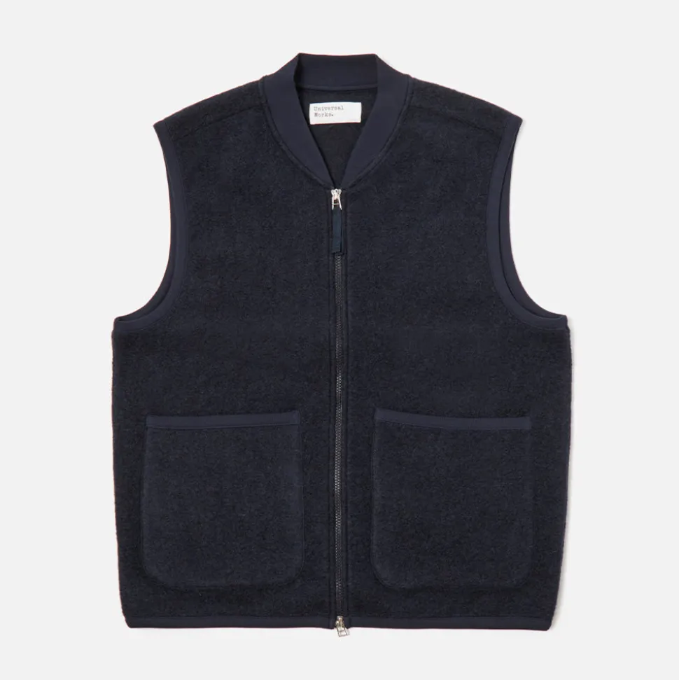 Universal Works - Veste Zip Waistcoat - Marine< Jackets