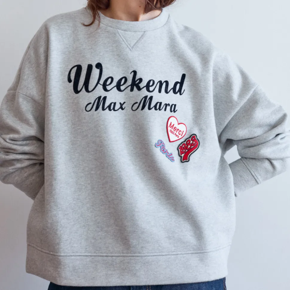 WEEKEND MAX MARA - Sweat en coton - Gris<Women Sweats