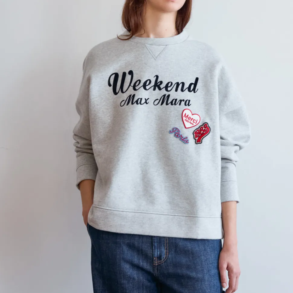 WEEKEND MAX MARA - Sweat en coton - Gris<Women Sweats