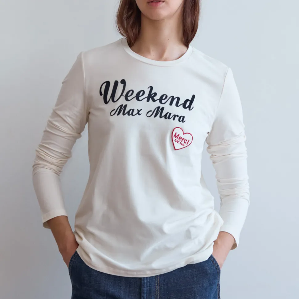 WEEKEND MAX MARA - T-shirt Opaco - Sable<Women T-Shirts