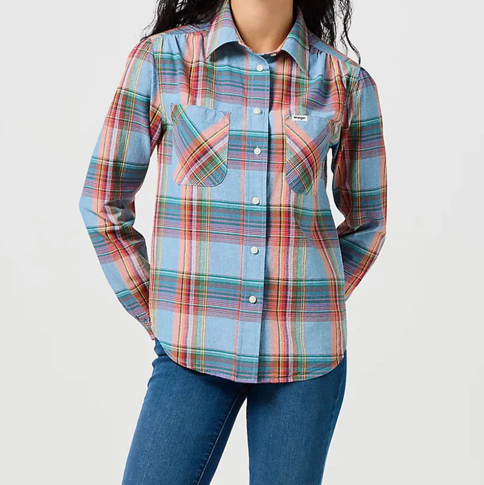 WRANGLER - Chemise Western - Bleu<Women Shirts